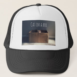 Cat in a box. The Zen cat master. Trucker Hat