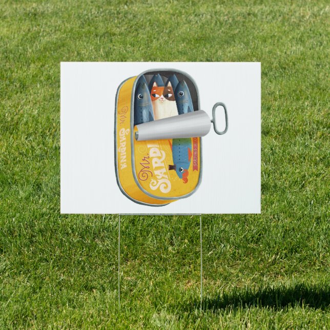 Cat in a can of sardines sign (Insitu)