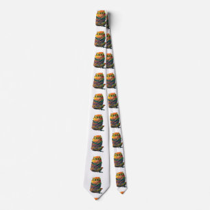 Cat in a carnival costume neck tie