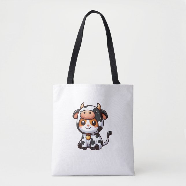 Cat in a Cow Costume  Tote Bag (Front)