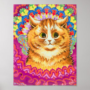 Cat in a Decorative Pattern, Louis Wain Poster