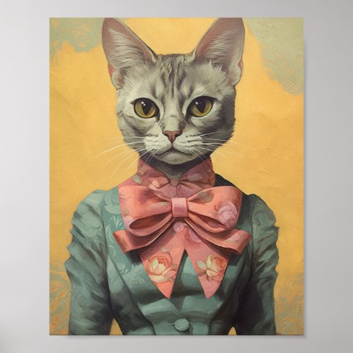 Cat in a dress poster decor