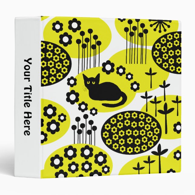 Cat in a Garden 3 Ring Binder (Front/Spine)