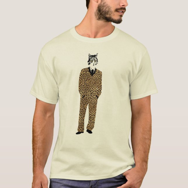 Cat in a Jaguar Suit T Shirt (Front)