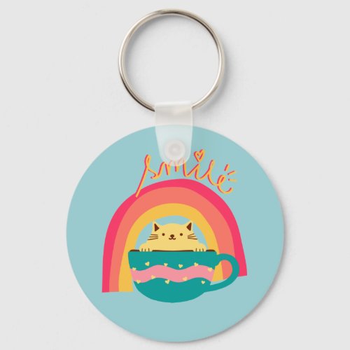 Cat in a Mug that will bring smile to you Baby T_S Keychain