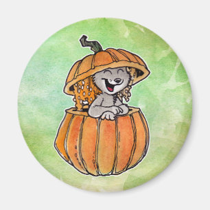 Cat in a Pumpkin Magnet
