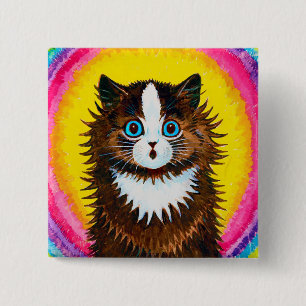 Cat in a Rainbow, Louis Wain Button