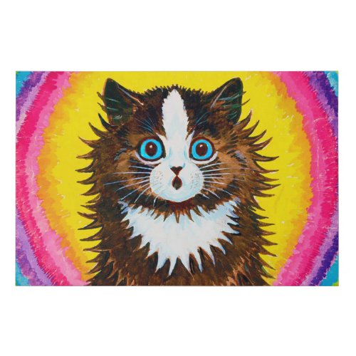 Cat in a Rainbow Louis Wain Faux Canvas Print
