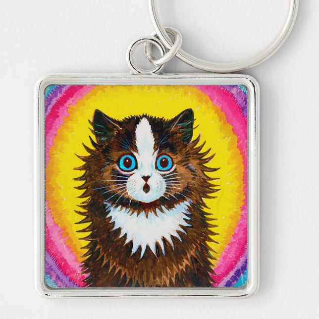 Cat in a Rainbow, Louis Wain Keychain (Front)