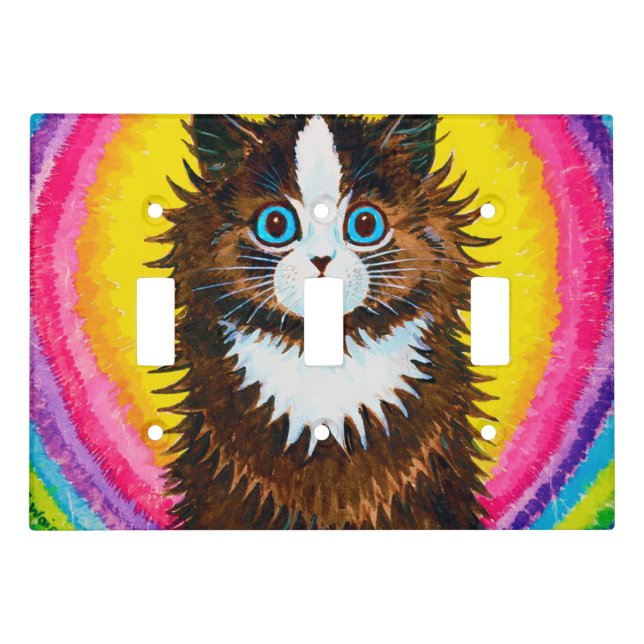 Cat in a Rainbow, Louis Wain Light Switch Cover (Front)