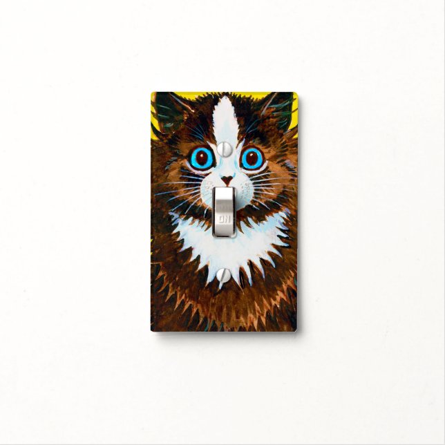 Cat in a Rainbow, Louis Wain Light Switch Cover (In Situ)
