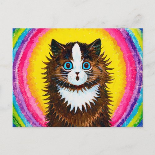 Cat in a Rainbow Louis Wain Postcard