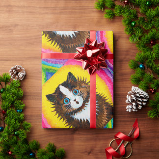 Cat in a Rainbow, Louis Wain Wrapping Paper