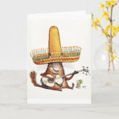 Cat in a Sombrero Card (Yellow Flower)