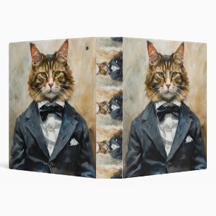 Cat in a Suit 3 Ring Binder