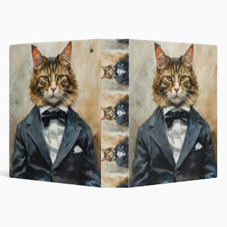Cat in a Suit 3 Ring Binder
