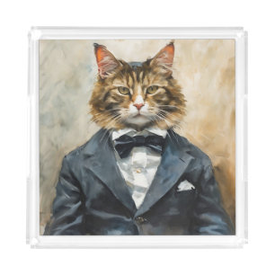 Cat in a Suit Acrylic Tray