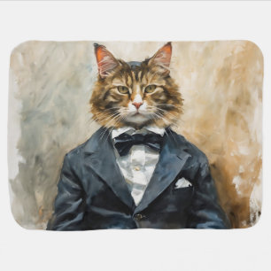 Cat in a Suit Baby Blanket