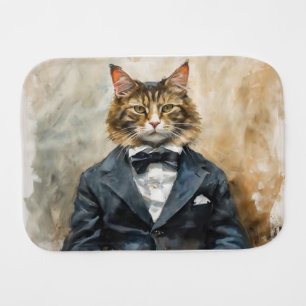 Cat in a Suit Baby Burp Cloth