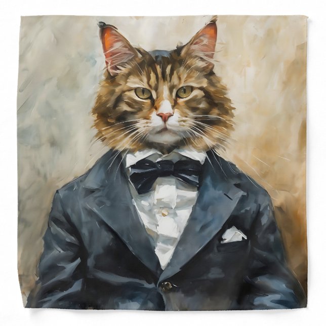Cat in a Suit Bandana (Front)