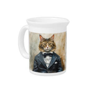 Cat in a Suit Beverage Pitcher