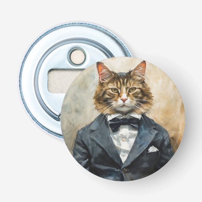 Cat in a Suit Bottle Opener (Front)