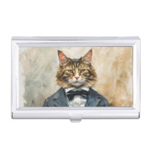 Cat in a Suit Business Card Case