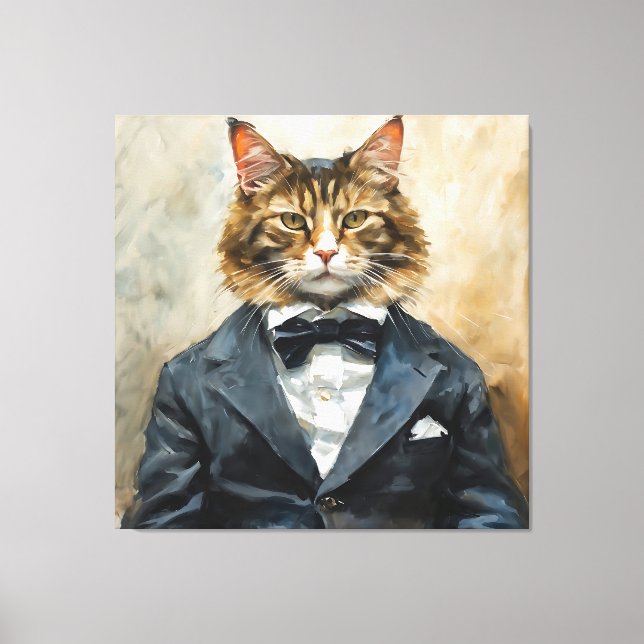 Cat in a Suit Canvas Print (Front)