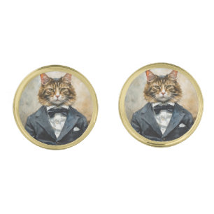Cat in a Suit Cufflinks