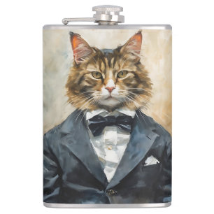 Cat in a Suit Flask