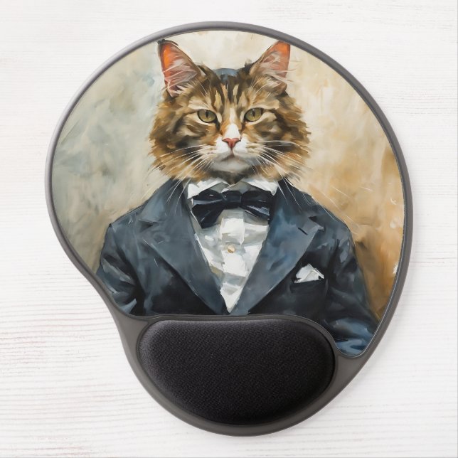 Cat in a Suit Gel Mouse Pad (Front)