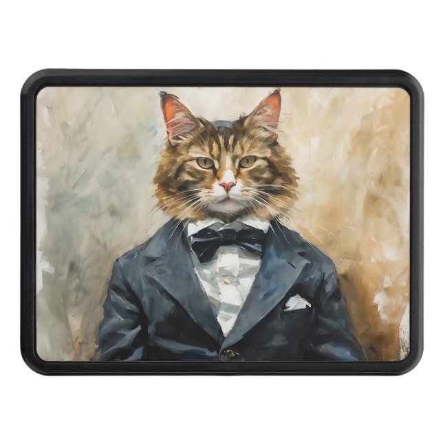 Cat in a Suit Hitch Cover (Front)