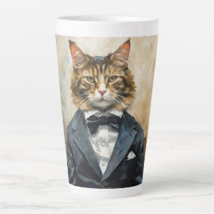 Cat in a Suit Latte Mug