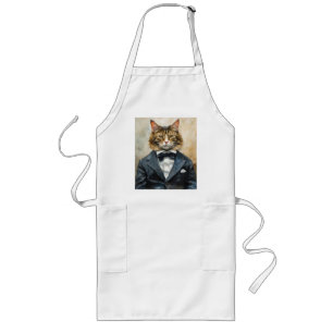 Cat in a Suit Long Apron