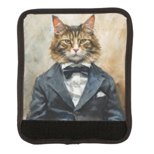 Cat in a Suit Luggage Handle Wrap