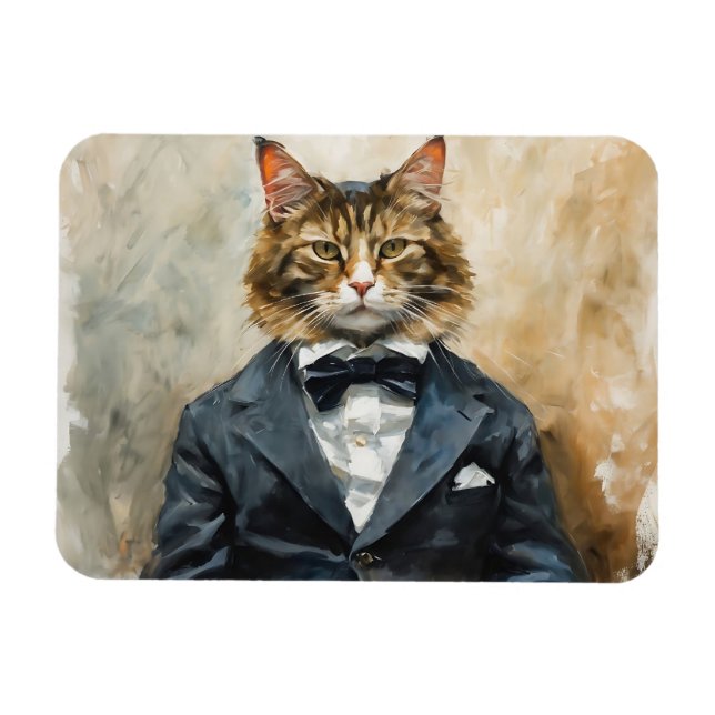 Cat in a Suit Magnet (Horizontal)
