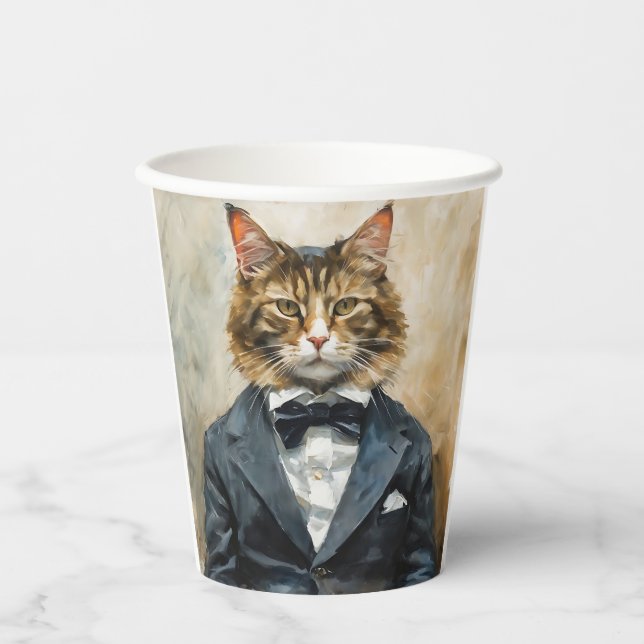 Cat in a Suit Paper Cups (Front)