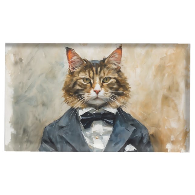 Cat in a Suit Place Card Holder (Front)