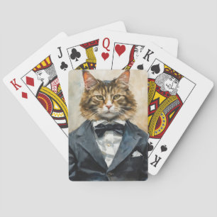 Cat in a Suit Poker Cards