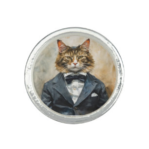 Cat in a Suit Ring