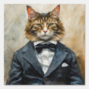 Cat in a Suit Sign