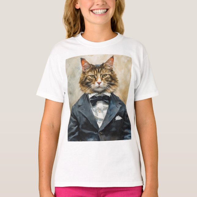 Cat in a Suit T-Shirt (Front)