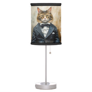 Cat in a Suit Table Lamp
