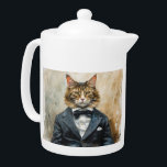 Cat in a Suit Teapot<br><div class="desc">Artwork by Brady Arnold</div>