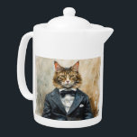 Cat in a Suit Teapot<br><div class="desc">Artwork by Brady Arnold</div>
