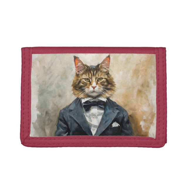 Cat in a Suit Trifold Wallet (Front)