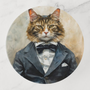 Cat in a Suit Trinket Tray