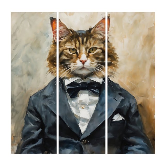 Cat in a Suit Triptych (Front)