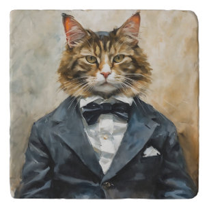 Cat in a Suit Trivet