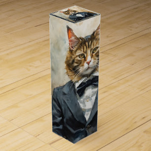 Cat in a Suit Wine Box